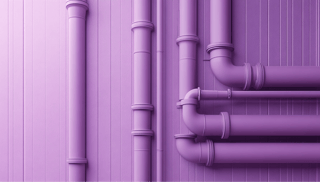 Pipework on a wall 