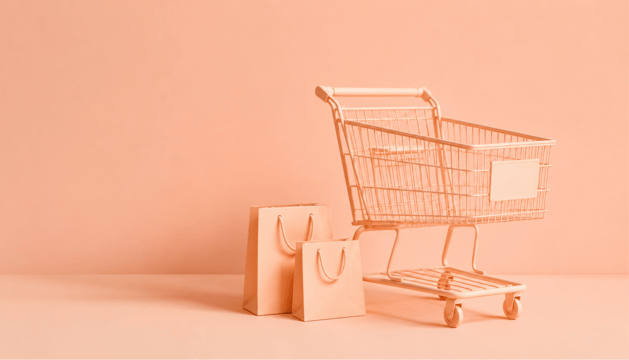 Shopping cart to represent e-commerce and retail