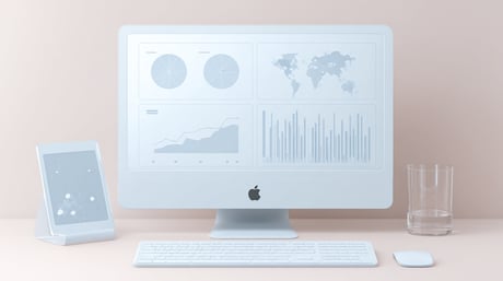 Computer dashboards showing graphs and metrics.