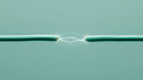 Two cables with electricity arcing between them.