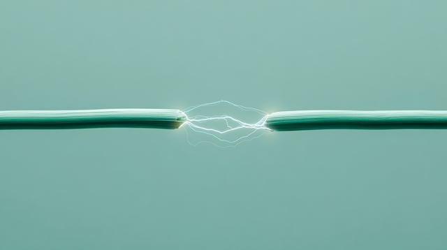Two cables with electricity arcing between them.