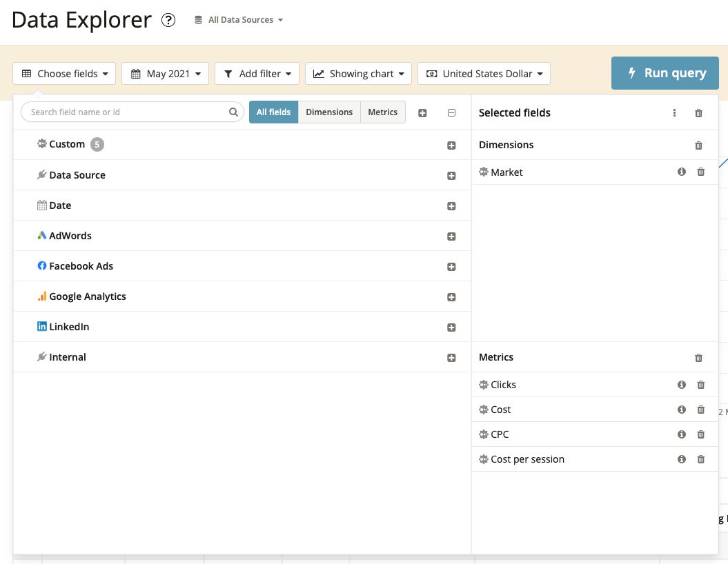 Data Explorer – new field selector