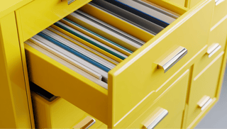 An organized filing cabinet 