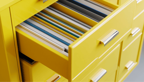 An organized filing cabinet
