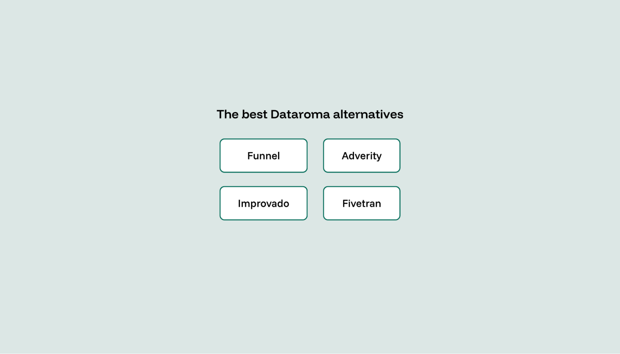 A four-column visual summary of the Salesforce Marketing Cloud Intelligence alternatives
