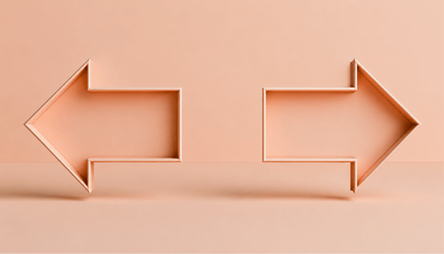 Two minimalist paths diverging on a pastel background, representing the choice between alternatives to Looker Studio