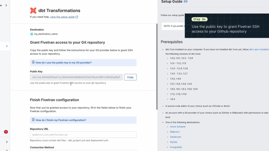 ETL tools example fivetran process