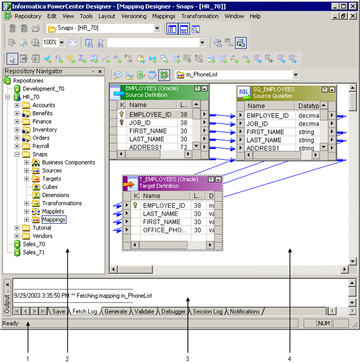 ETL tools example informatica powercenter interface