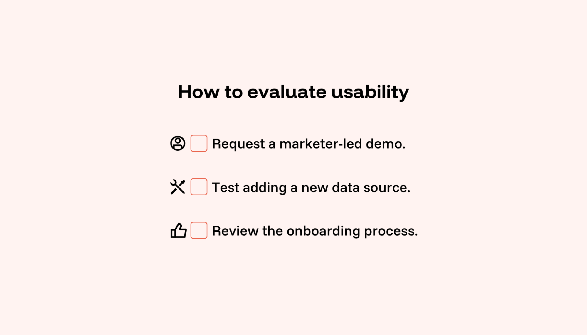 Marketing intelligence platform usability checklist