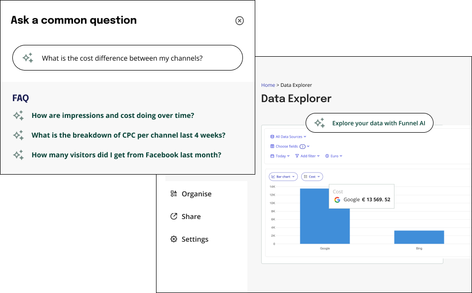 A screenshot of Funnel's Data Explorer.