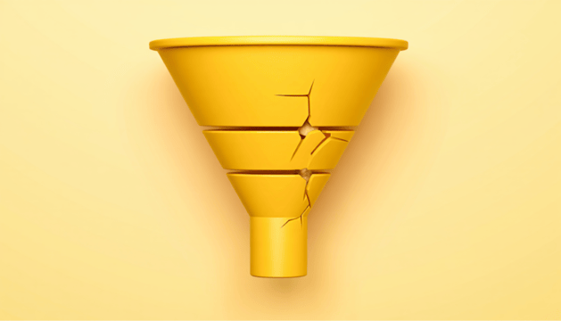 A leaky funnel being optimized at each stage