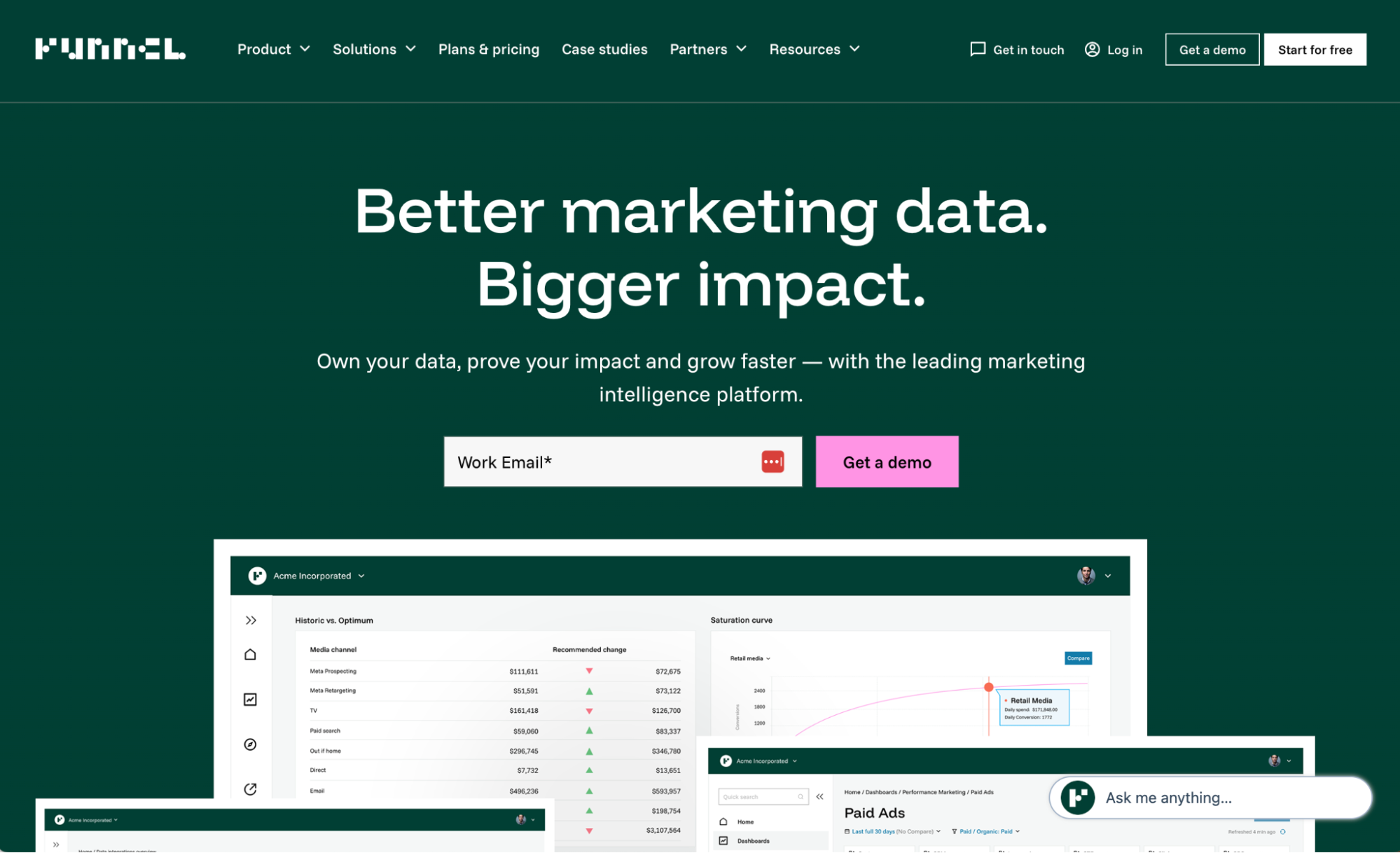 Screenshot of Funnel website