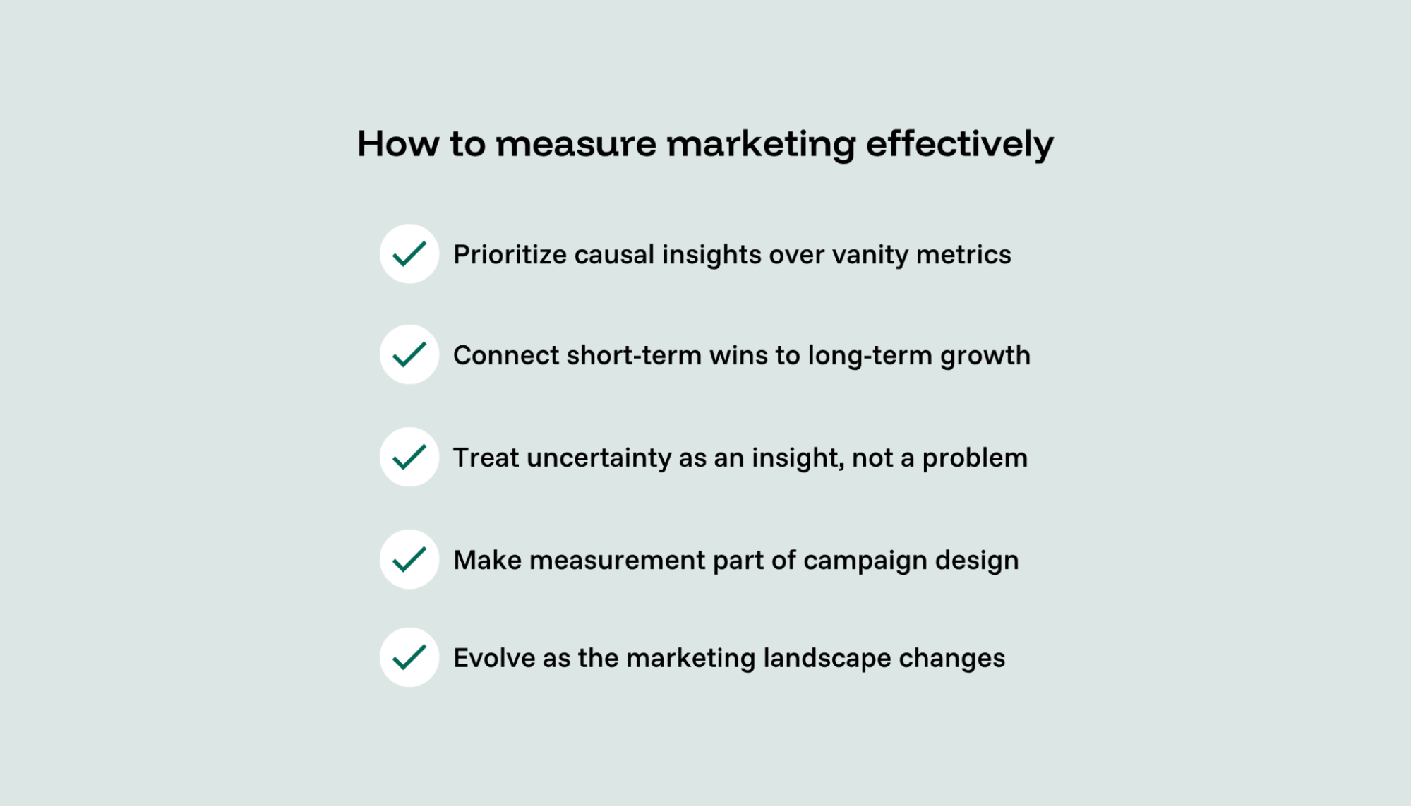 A list of tips for how to measure marketing effectively.
