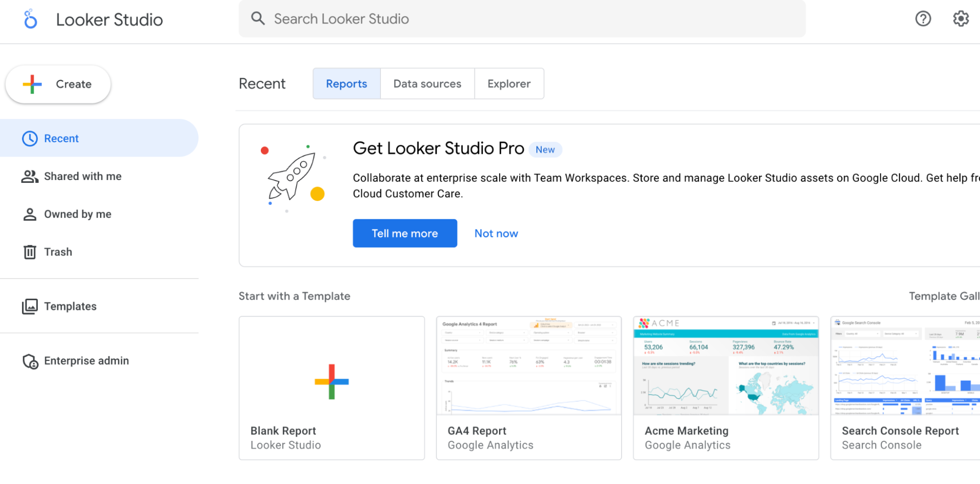Screenshot of Looker Studio dashboard