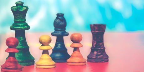 chess pieces to represent data sources for marketers