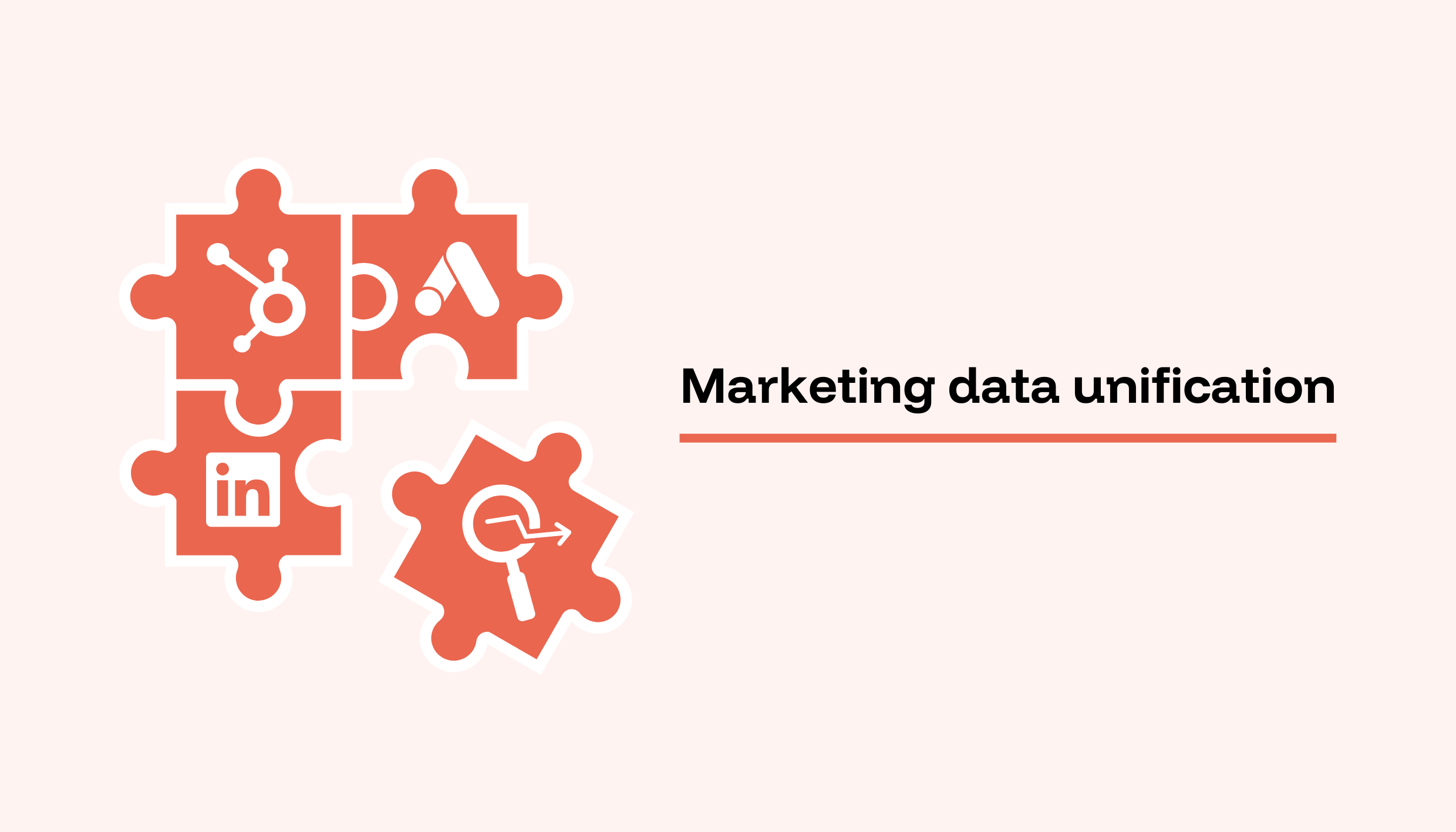 The various marketing channels represented with a puzzle