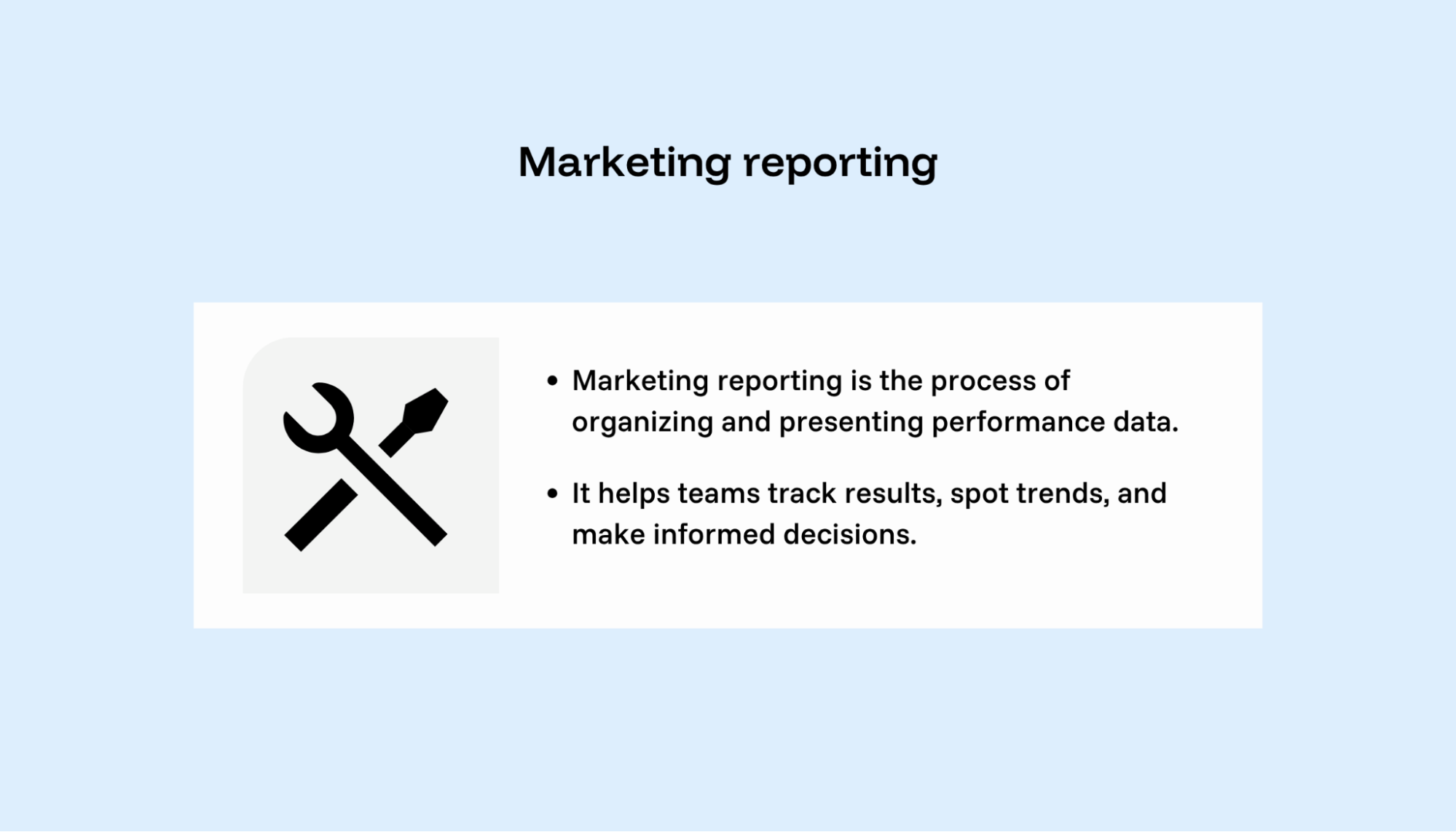 What is marketing reporting?
