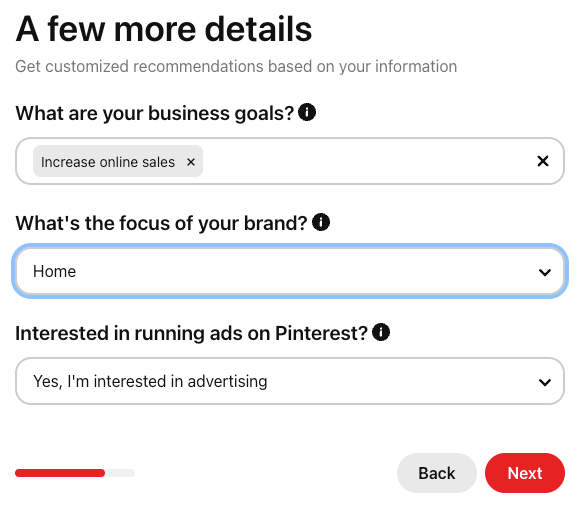 Pinterest a few more details