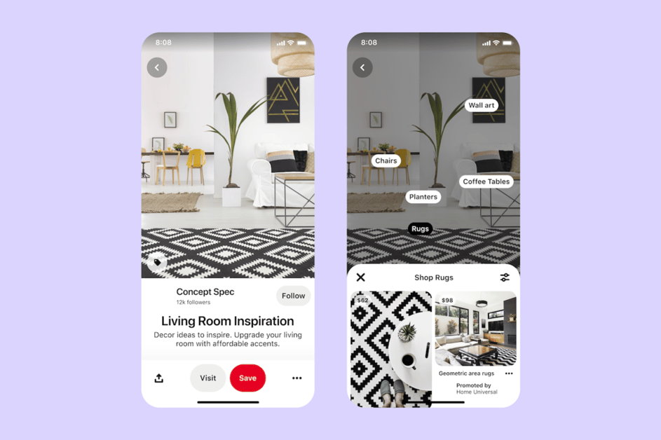 Pinterest collections ad example