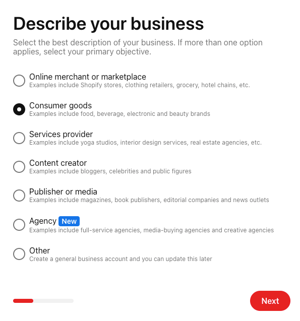 Pinterest describe business
