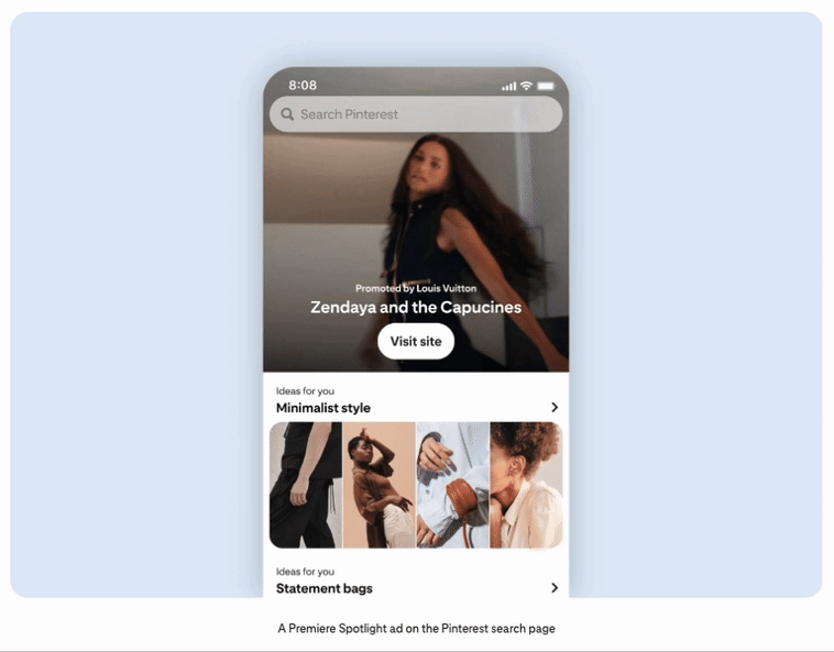 Pinterest premier spotlight ad type