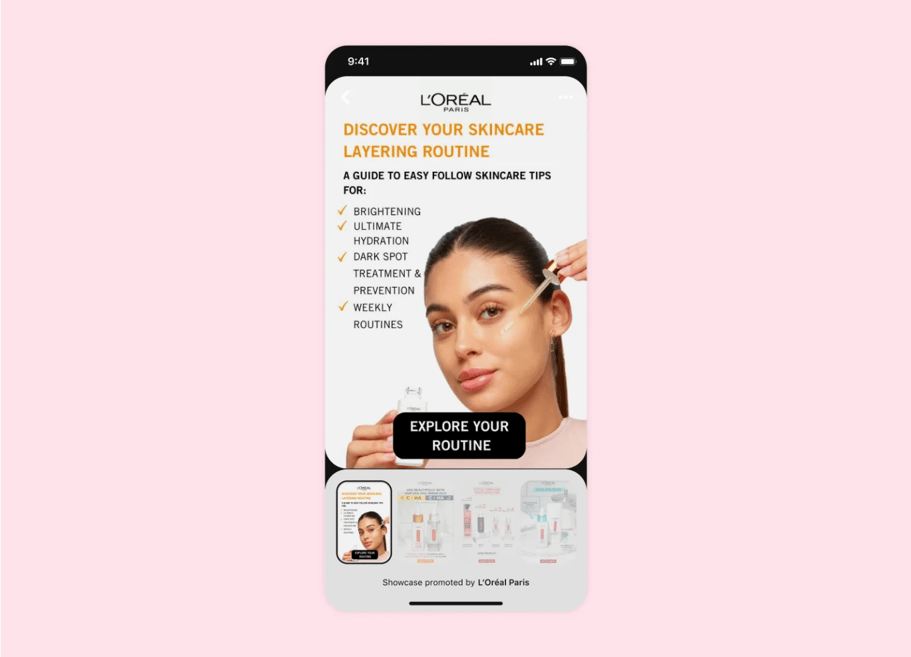 Pinterest showcase ad type