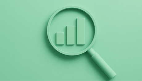 Abstract marketing dashboard with charts and data streams showing predictive analytics in action