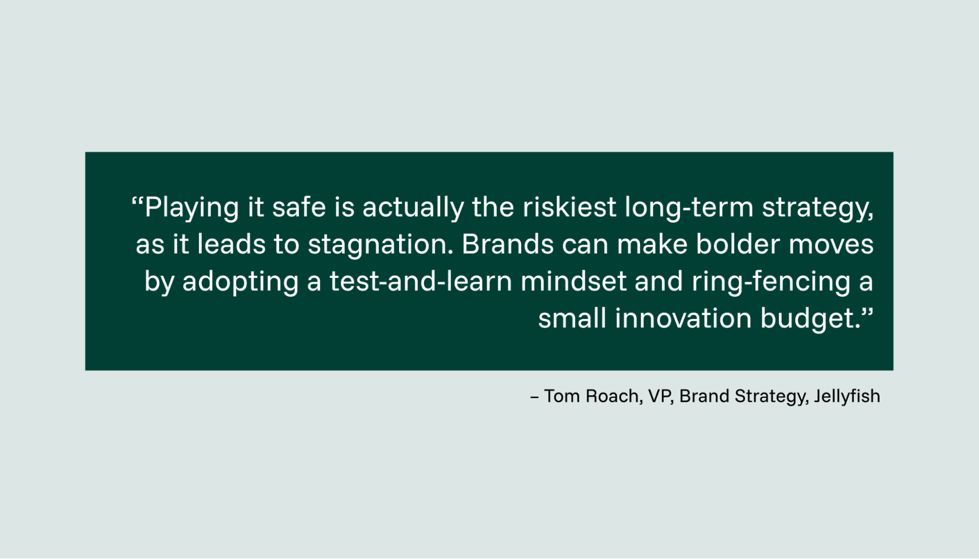 Quote from Tom Roach at Jellyfish