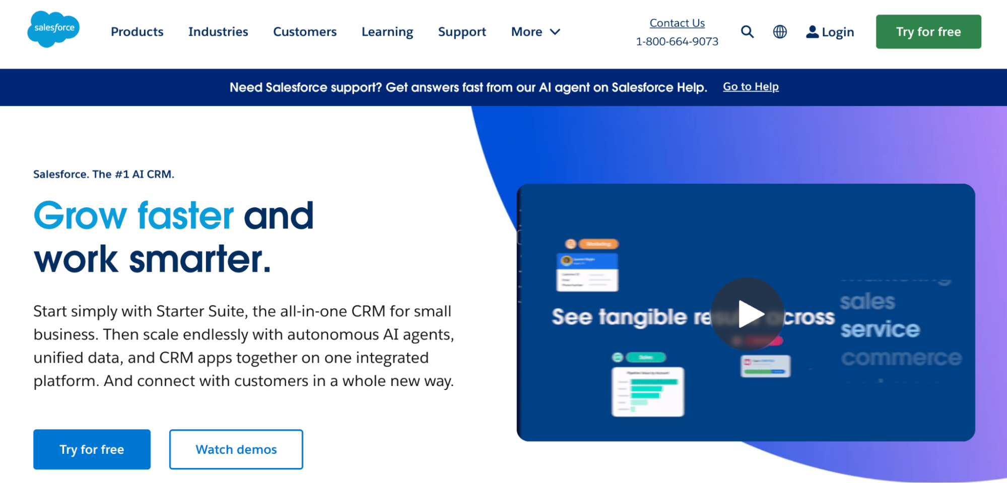 screenshot of salesforce website