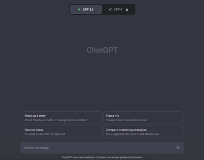 chat gpt interface