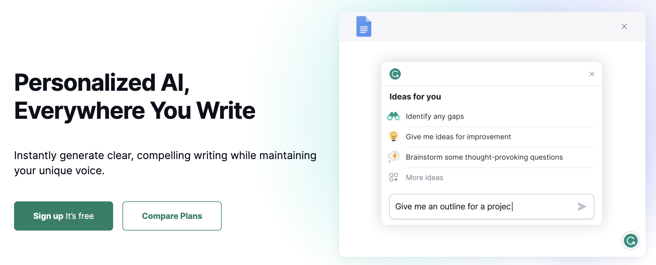 Grammarly homepage