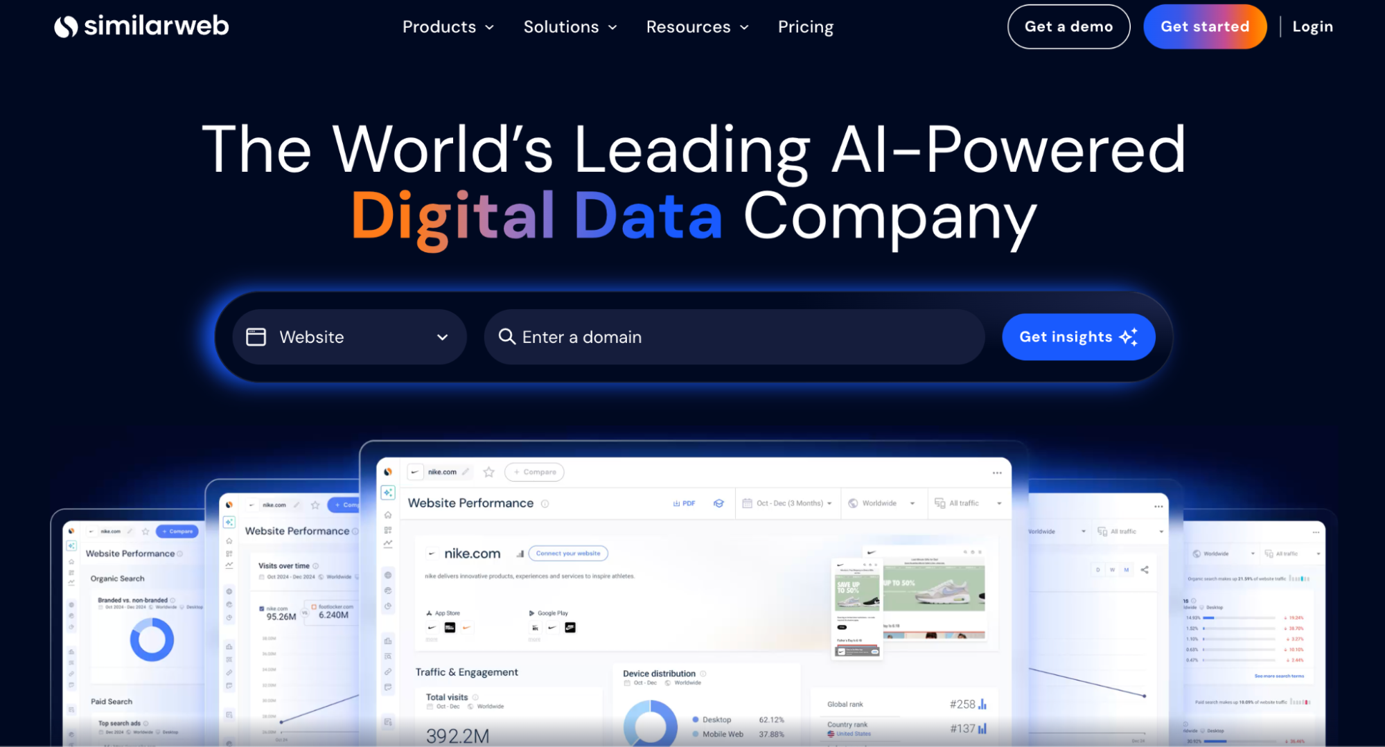 Screenshot of SimilarWeb website