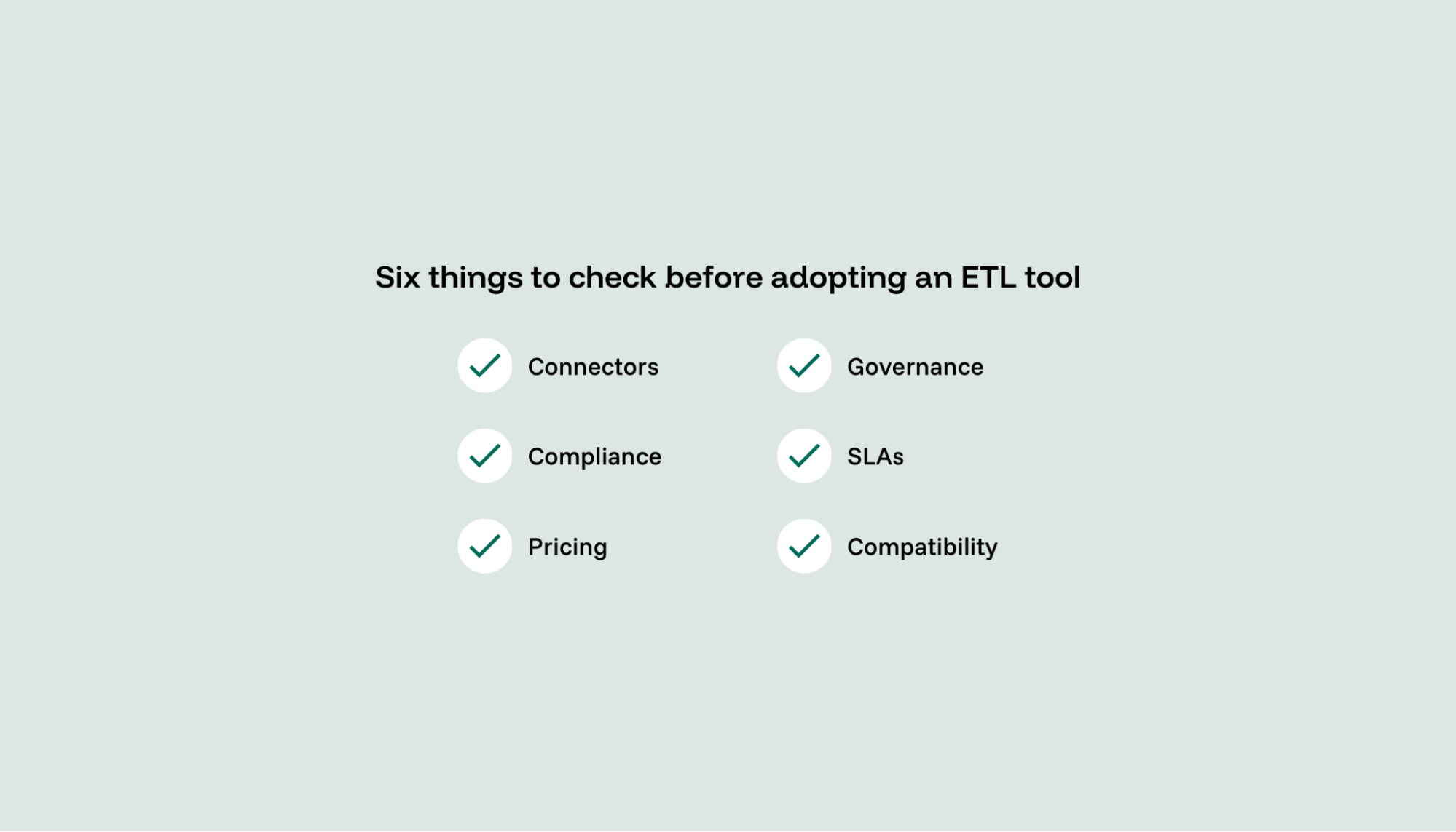 Callout listing six evaluation criteria for enterprise ETL tools