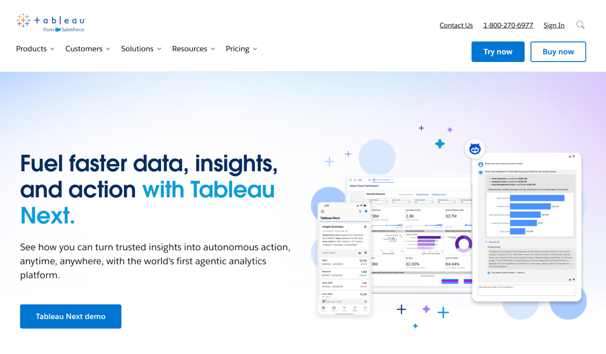 Screenshot of Tableau website