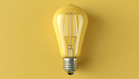 A lightbulb representing insights from marketing intelligence