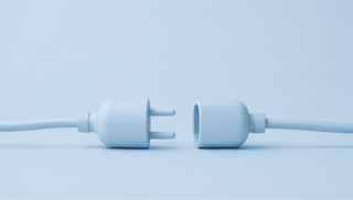 Two cables about to be connected 