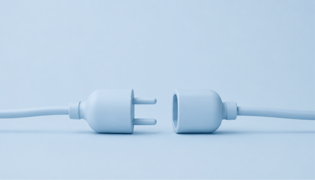 Two cables about to be connected