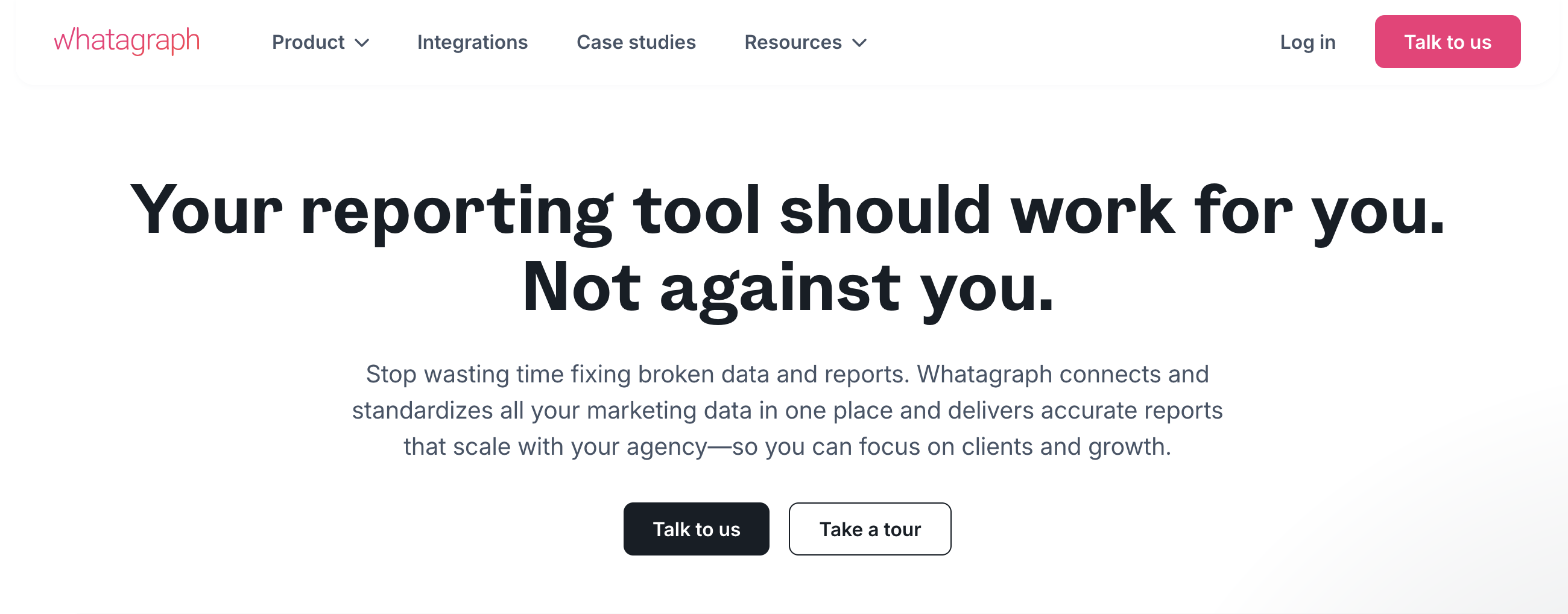 Whatagraph homepage