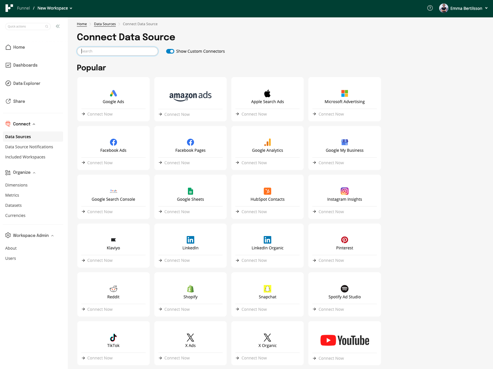 marketing data in the same place funnel