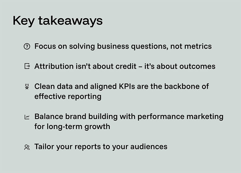 marketing reporting takeaways