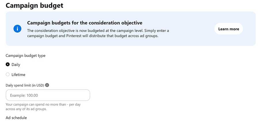 set-campaign-budget-on-pinterest