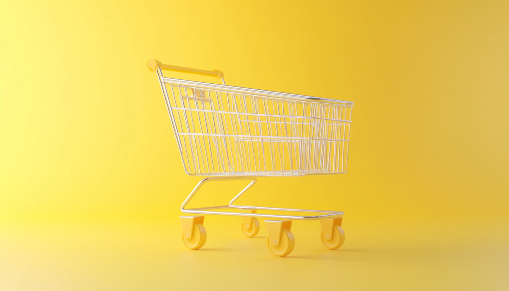 Small shopping cart on a laptop