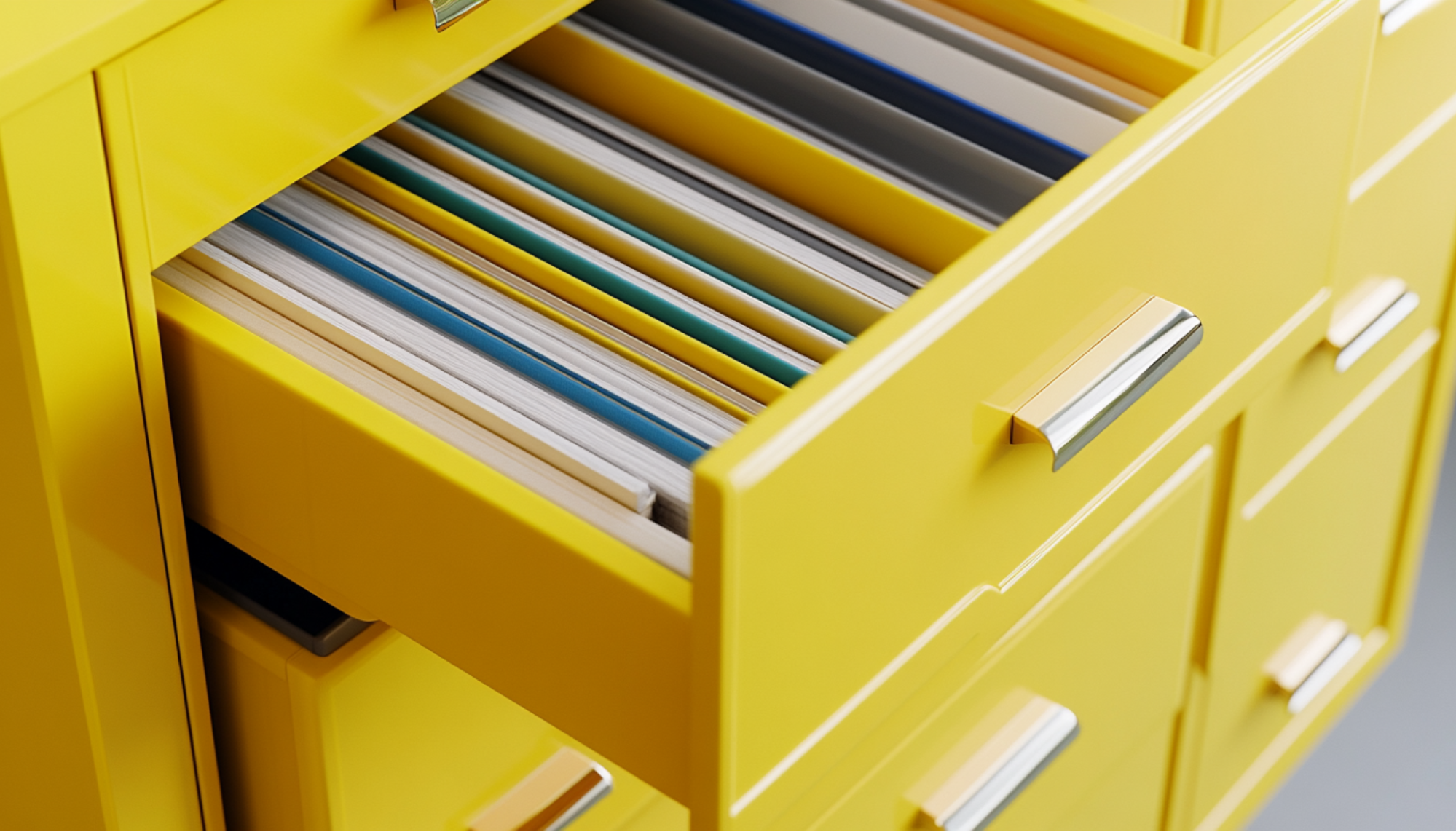 An organized filing cabinet
