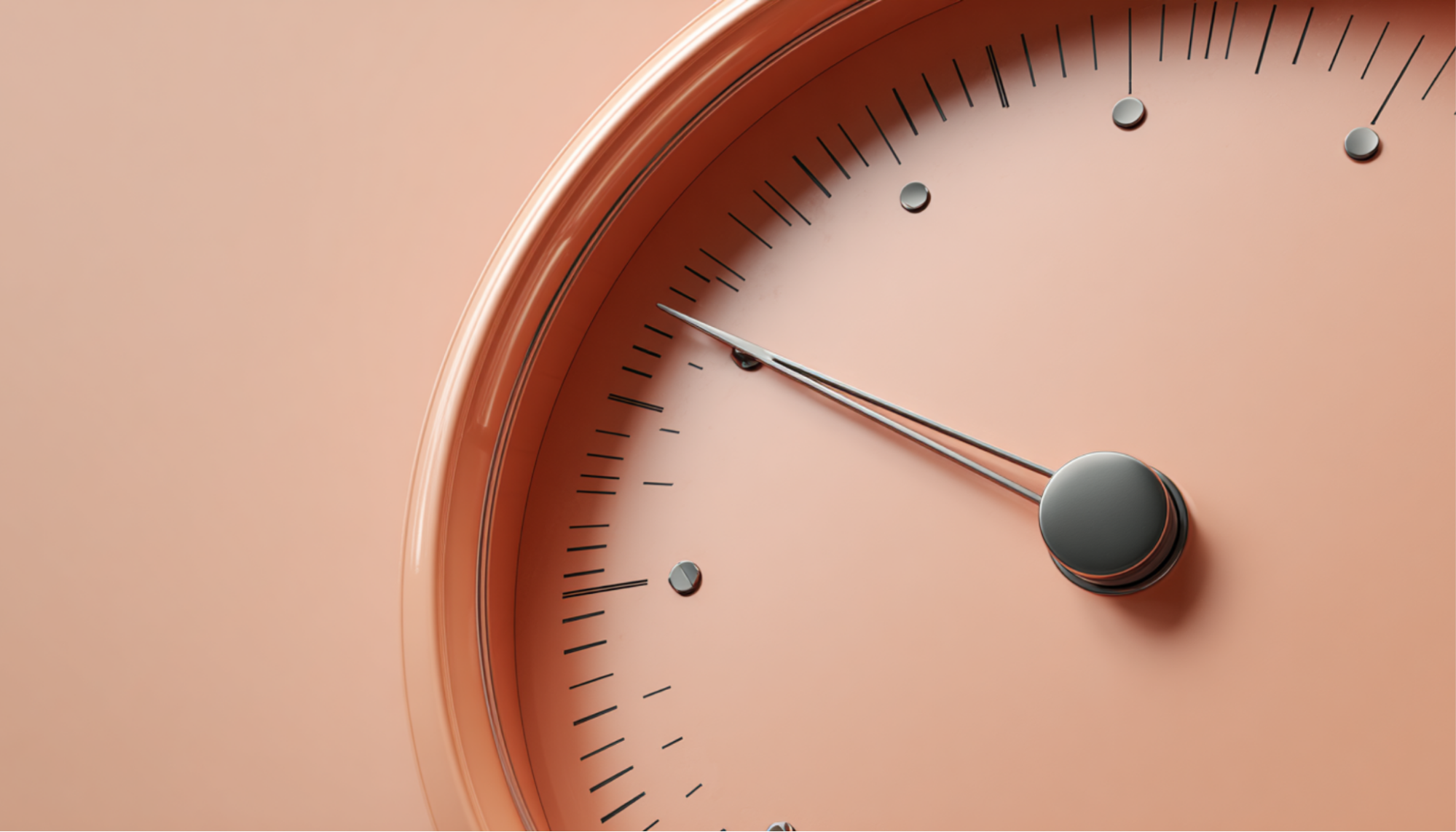 A gauge showing a needle moving past the optimal zone into diminishing returns