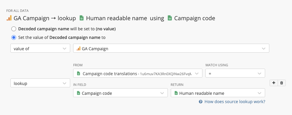 Lookup from data source operator